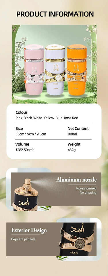 Perfume Women Eau De Parfum Original Arab Perfumes Arabian Perfume Lasting Fragrance Light Fragrance Longlasting Date Temptation