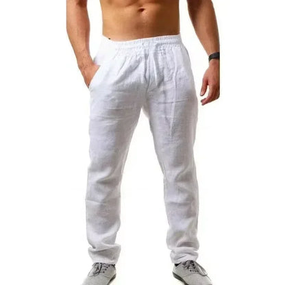 2025 Spring and Summer New Men's Cotton Linen Pants Comfortable and Casual Running Floor Pants Fitness Street Sportswear
