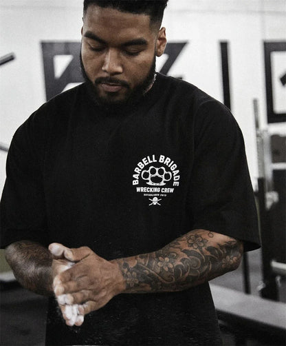 Barbell Brigade 2024 Summer Gym T Shirt Men Bodybuilding Fitness Cotton Short Sleeve T-shirt Training Tees Fashion Muscle Tshirt