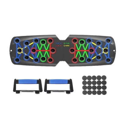 Portable multi-functional push-up board, suitable as a muscle training board for home gym. Foldable stretching fitness equipment