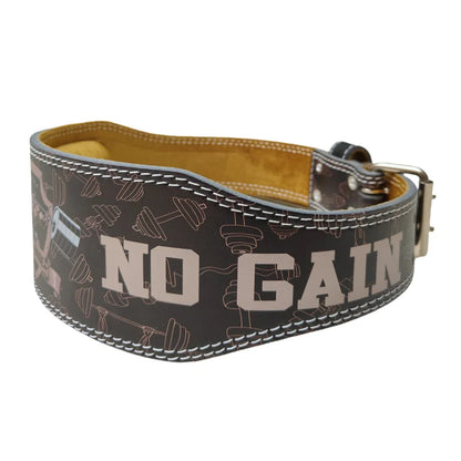 Gym Weight Lifting Belt with No Pain No Gain Style Powerlifting Belt for Men & Women Fitness Belt for Weightlifting Deadlift