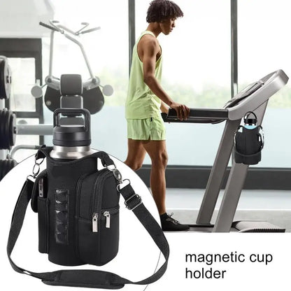 Magnetic GYM Phone Bag for Men Women Water Bottle Sleeve GYM Floor Organizer Outdoor Sport Crossbody Handle Bottle Carrier Bag - GabyFit Goods
