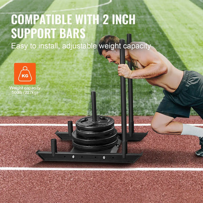 Weight Training Sled, Pull Push Power Sled, Fitness Strength Resistance Training, Steel Workout Equipment for Athletic Exercise