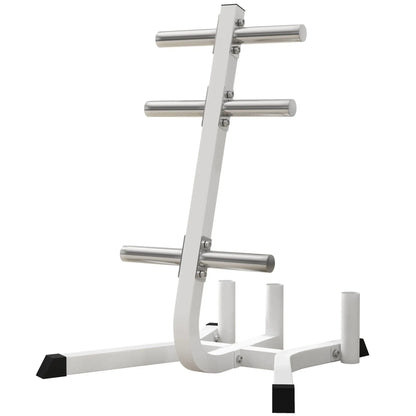 2-Inch White for Olympic Weight Tree Barbell Bar Holders 660 Lbs. Capacity Outdoor Fitness Equipment Heavy Weight Plate Rack