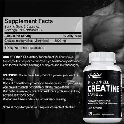 Creatine Monohydrate - 5000 Mg Per Serving, Pre-workout Creatine To Help Build Muscle, Enhance Energy and PerformanceSupplements