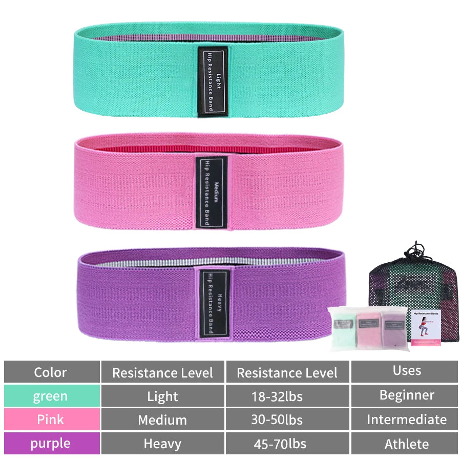 Squat glute workout Non-slip trainer thick band Fabric Resistance Elastic Booty Bands Stretch Fitness Strips Loops Yoga Equipmet - GabyFit Goods