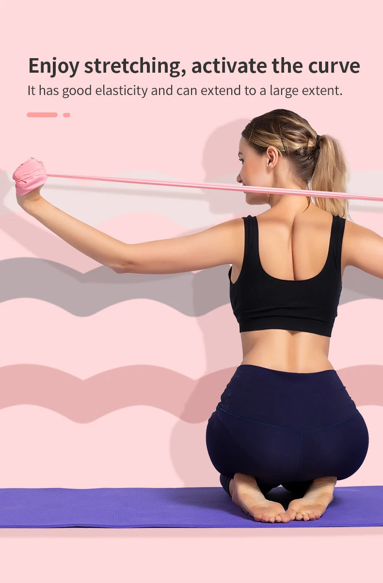 Yoga Pilates Elastic Resistance Band Fitness Training Band 150cm Fitness Elastic Rubber Gym Natural Rubber - GabyFit Goods