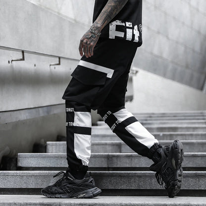 2023 Hip Hop Pants For Men Joggers Casual Streetwear Harem Pants Homme Male Trousers Ribbons Sweatpants