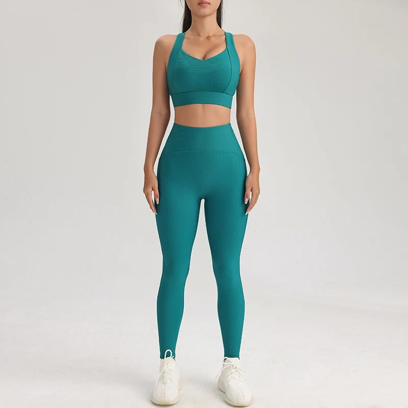 Sportswear woman gym yoga clothes Sport outfit Elegant 2-piece sets  fitness clothing Bra and Pants Set