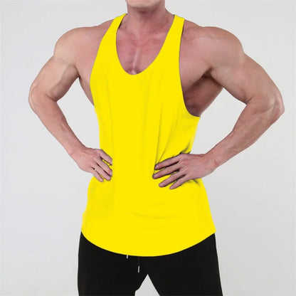 Running Tank Top Men Summer Sports Gym Vest Cotton Training Tank Top Workout Undershirt Man Fitness Pure Color Sleeveless Tops
