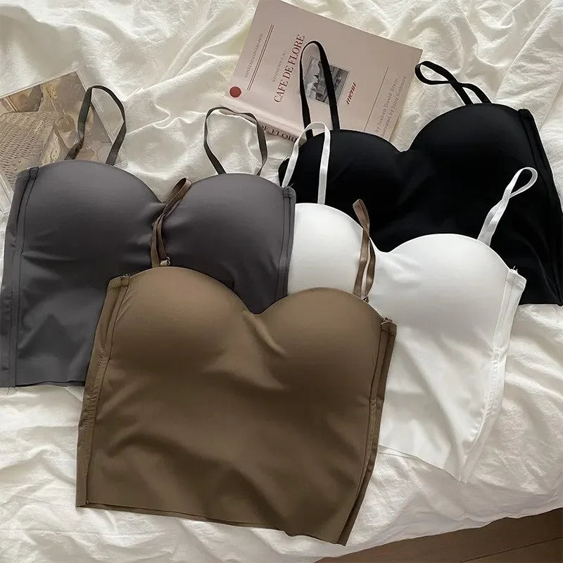 4 Colors Camisole for Women Fitness Crop Tops Summer Elegant Sexy All-match Casual Aesthetic Solid New - GabyFit Goods