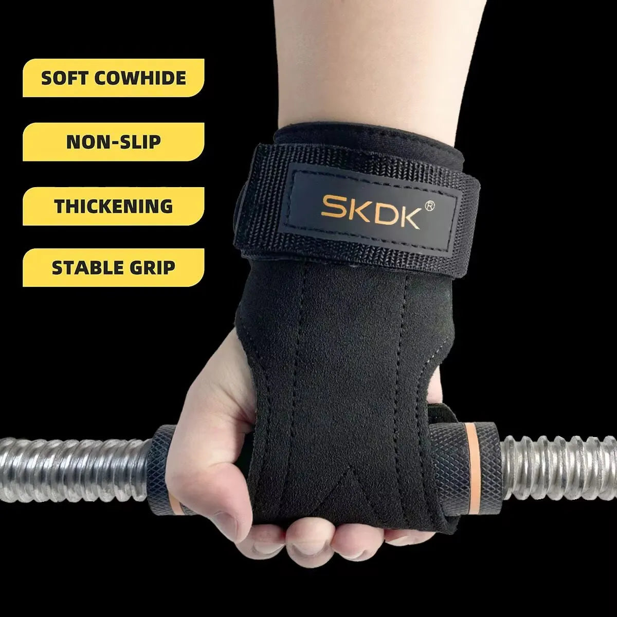 Cowhide Gym Gloves Grips Anti-Skid Leather Gymnastics Guard Palm Protectors Pull Up Horizontal Bar Weight Lifting Guantes Gym - GabyFit Goods