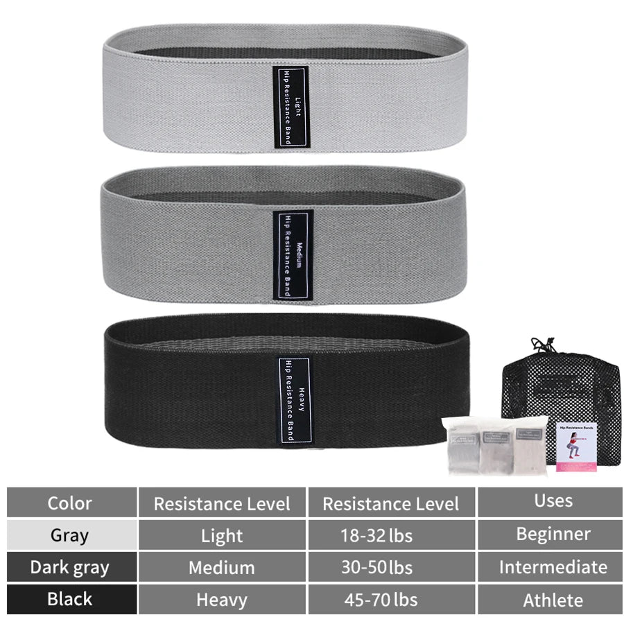 Squat glute workout Non-slip trainer thick band Fabric Resistance Elastic Booty Bands Stretch Fitness Strips Loops Yoga Equipmet - GabyFit Goods