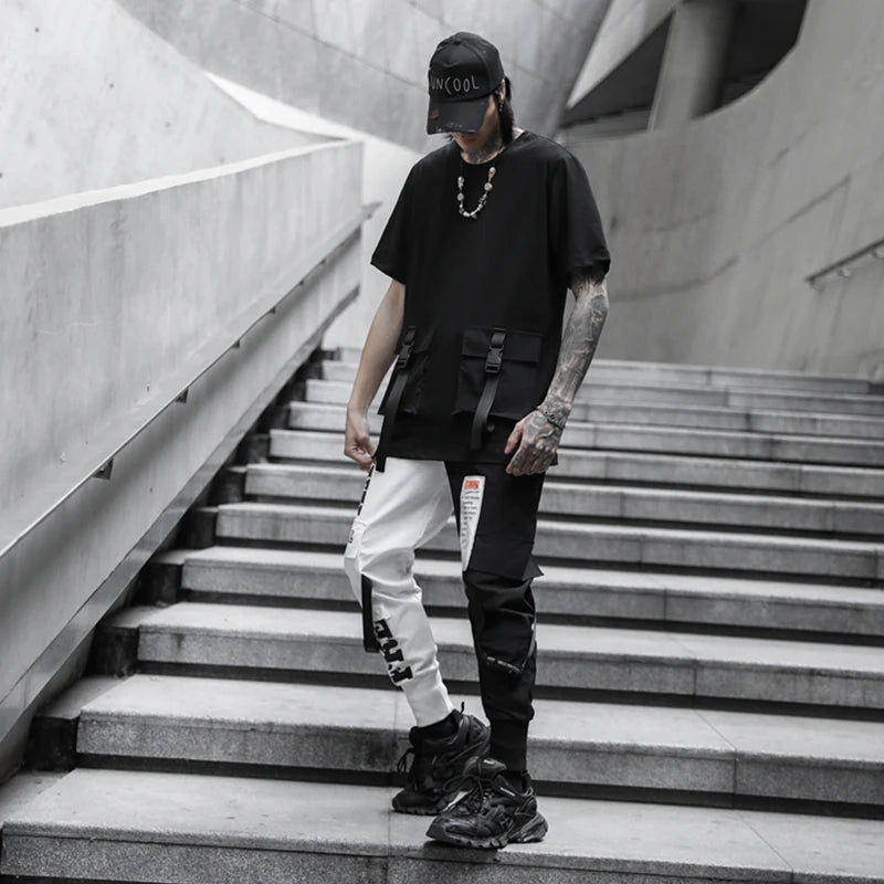 2023 Hip Hop Pants For Men Joggers Casual Streetwear Harem Pants Homme Male Trousers Ribbons Sweatpants