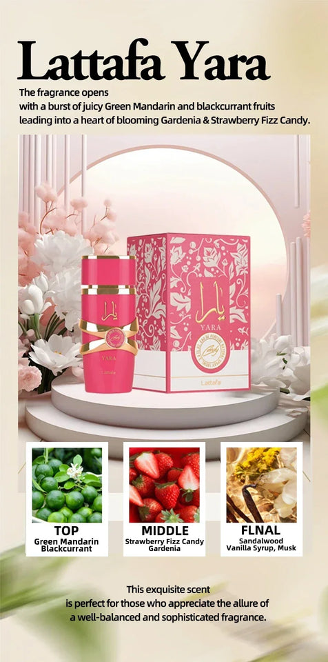 High Quality Arabic Dubai Yara Women Original Perfume Candy Cologne Men Fragrance Women Original Perfumes Body Mist Gift Set