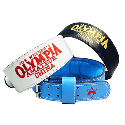 Weightlifting Belt PU Leather Waist Support Gym Belt Unisex Wide Barbell Training Weight Lifting Brace Straps for Fitness