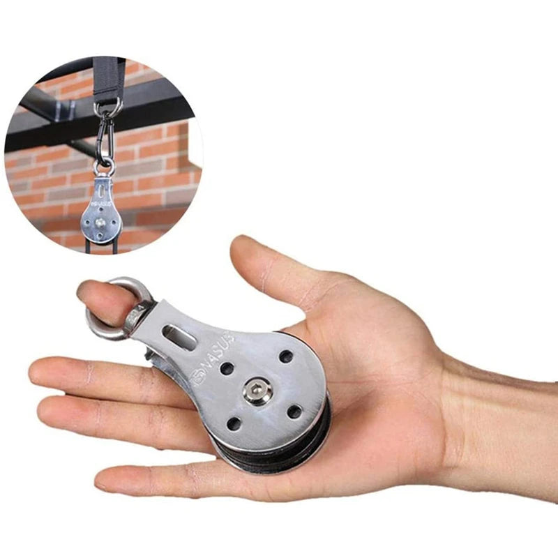 Silent Gym Cable Pulley Rotation 360 Degree Stainless Steel Surface Smooth Durable Attachment for DIY Home Gym Pulley System - GabyFit Goods