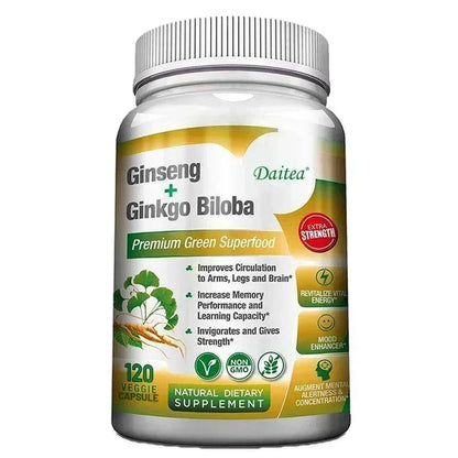 Ginkgo Biloba Capsules, Memory Enhancement, Supports Brain Function and Mental Alertness, and Supports Healthy Circulation