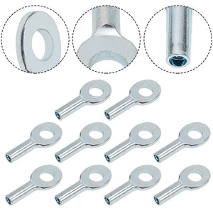 10pcs Gym Pulley Machine Cable Eyelet Terminal Wire Rope Port Joint Stopper Gym Gyms Steel Wire Gym Pulley Machine Cable Eyelet