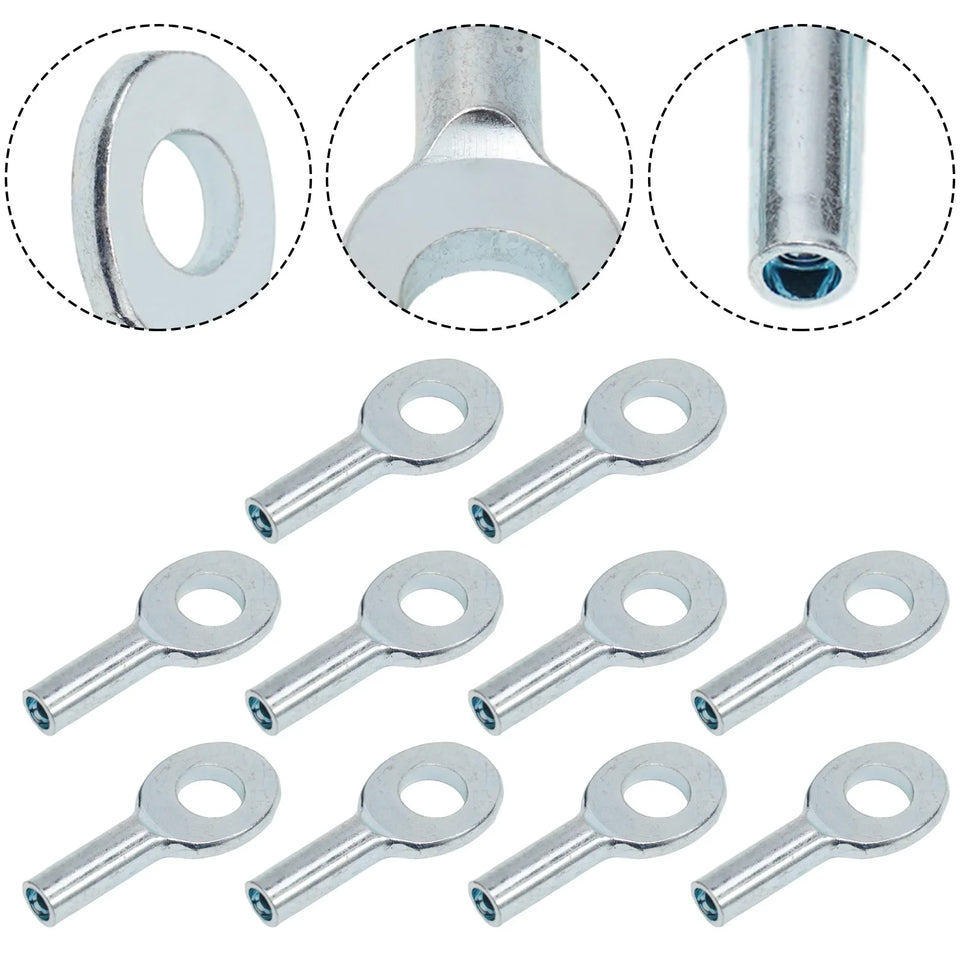 10pcs Gym Pulley Machine Cable Eyelet Terminal Wire Rope Port Joint Stopper Gym Gyms Steel Wire Gym Pulley Machine Cable Eyelet