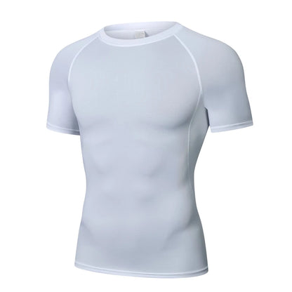Sports T-shirt men's quick drying short sleeved sports T-shirt top gym fitness tight fitting shirt training running T-shirt men' - GabyFit Goods
