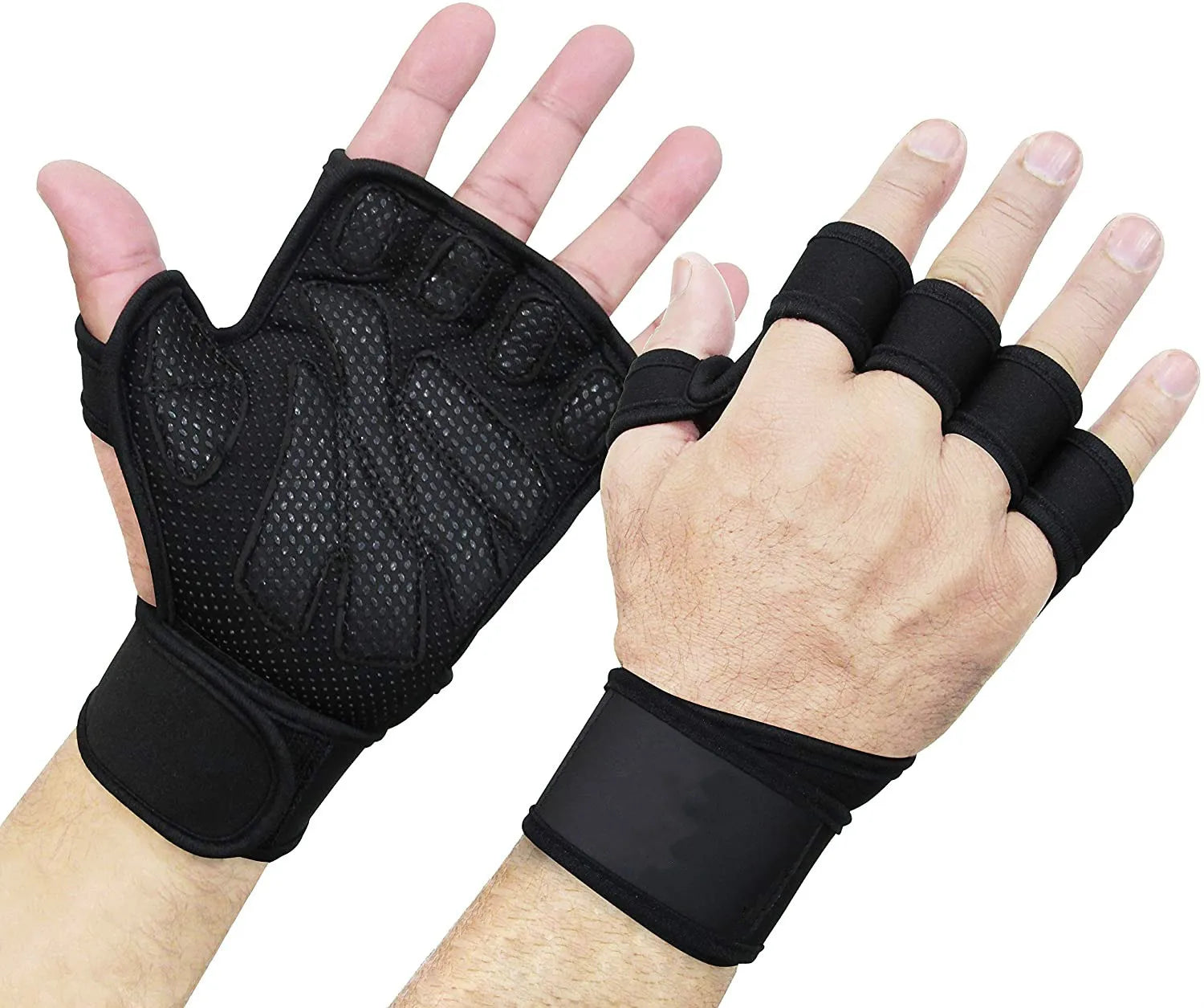 Gym Fitness Heavy duty Training Glove Men Women Fitness Sports Body Building Gymnastics Grips Hand Wrist Palm Protector Gloves - GabyFit Goods