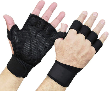 Gym Fitness Heavy duty Training Glove Men Women Fitness Sports Body Building Gymnastics Grips Hand Wrist Palm Protector Gloves - GabyFit Goods