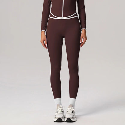 Women Fitness Casual Training Contrast Color Butt Liftting Outdoor Running Sport Yoga Leggings