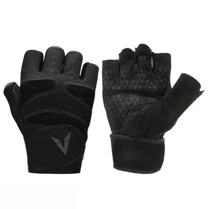 One Pair Gym Gloves with Wrist Wrap Support Half Finger Non Slip Training Gym Workout Gloves for Dumbbells - GabyFit Goods