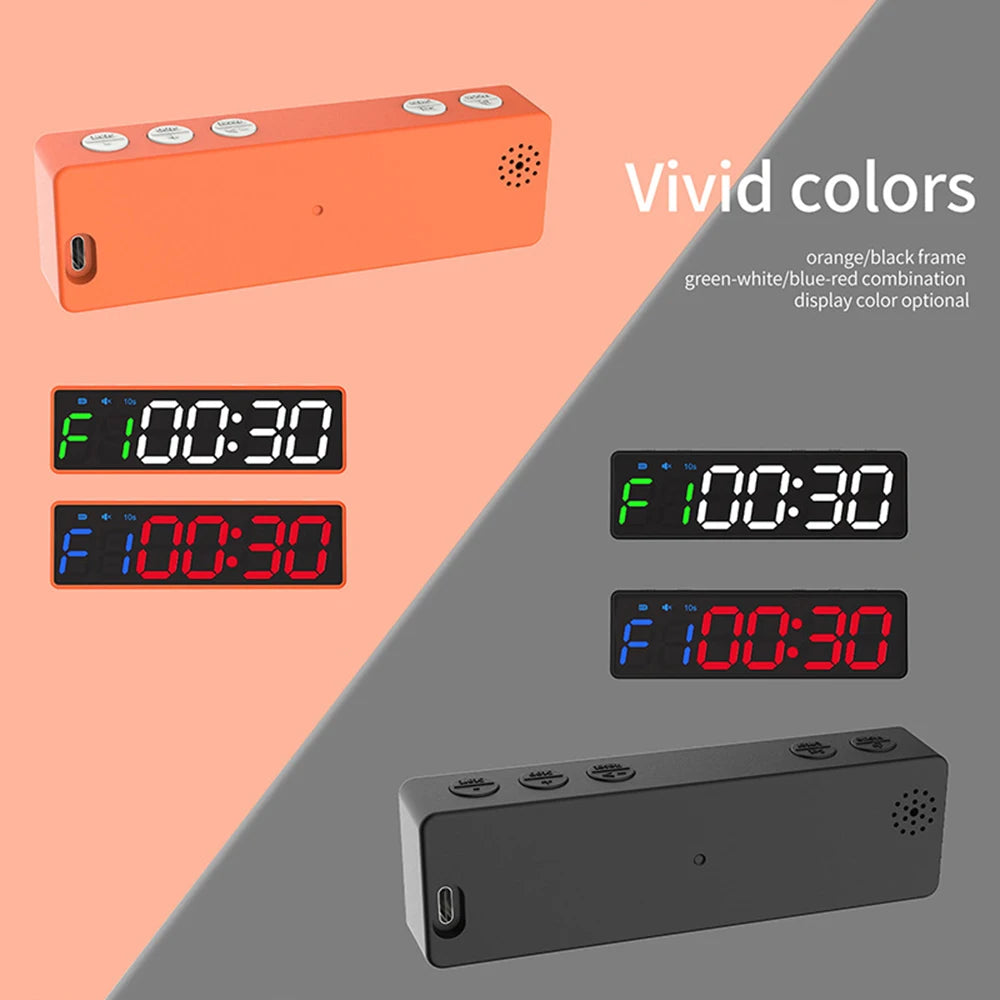 Mini Gym Timer Rechargeable Stopwatch Portable Countdown/up Clock with Magnetic Back for Home Gym Fitness Training - GabyFit Goods