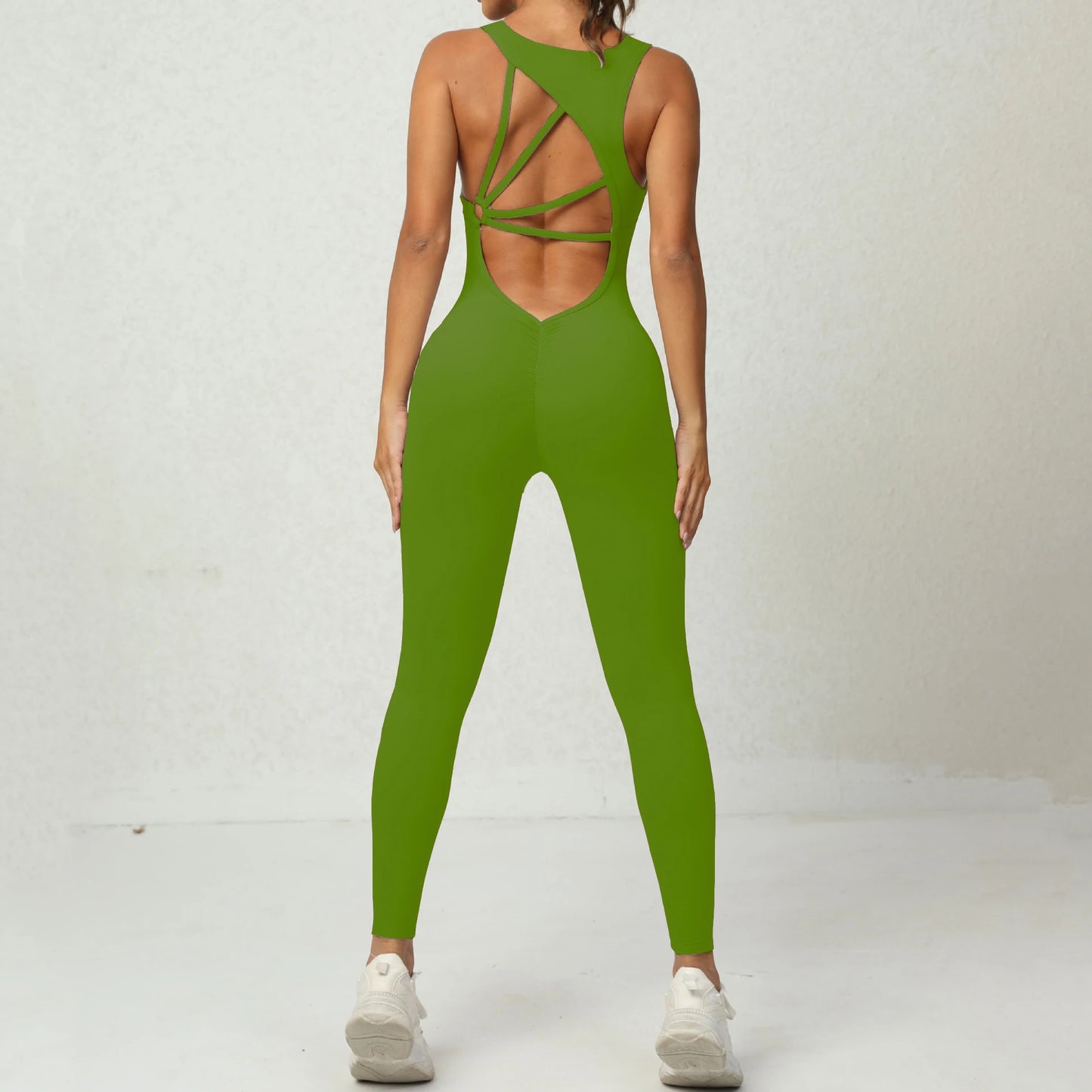 Mental Pad Jumpsuit Sport Women Yoga Set Bodysuit Fitness Gym Sportswear Scrunch Legging Workout Running Active Clothes XP277