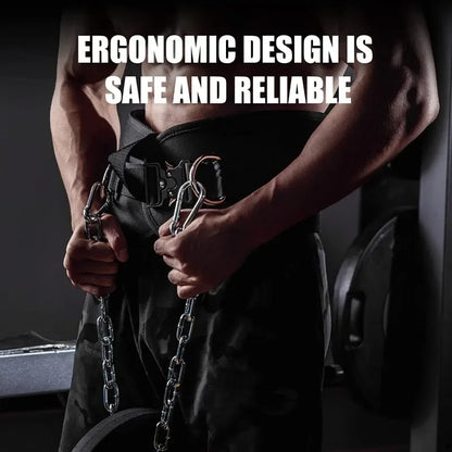 2in1 Quick Locking Dip Belt Weight Lifting Belt Heavy Duty Powerlifting Belt with Chain for Men Women Gym Deadlift Squat Pull Up