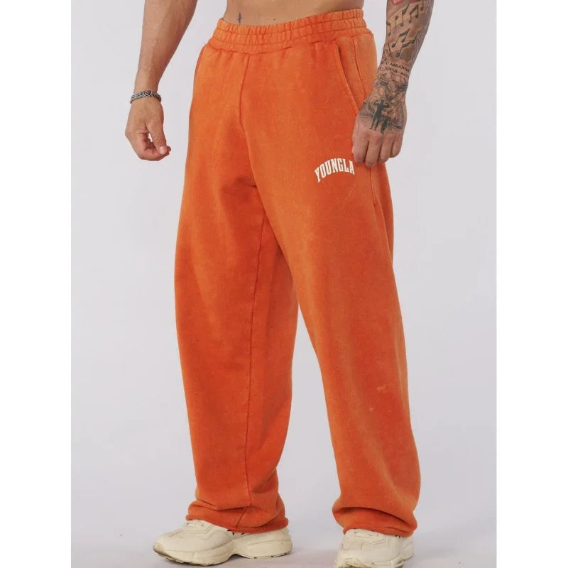 2025 Men's Sports Pants Spring Autumn High Quality Loose Straight Trousers Jogger Gym Sports Fitness Fashion Brand Casual Pants