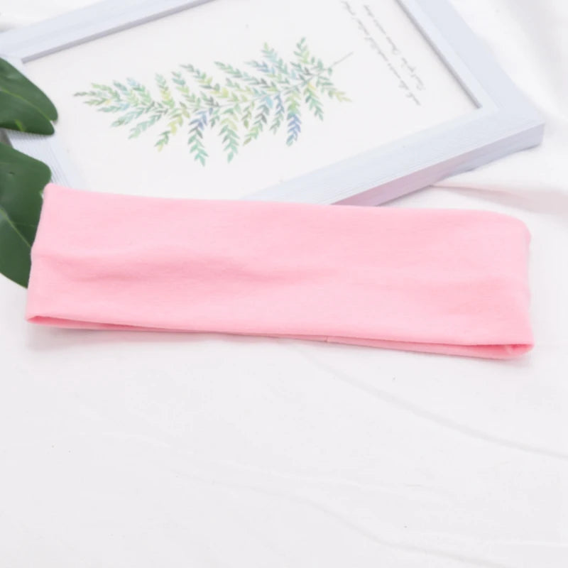 Elastic Cotton HairBand Fashion Headbands for Women Men Solid Running Fitness Yoga Hair Bands Stretch Makeup Hair Accessories - GabyFit Goods