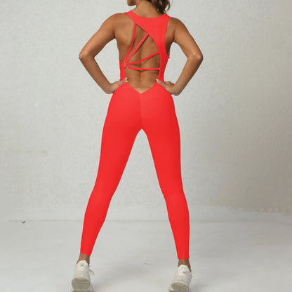 Mental Pad Jumpsuit Sport Women Yoga Set Bodysuit Fitness Gym Sportswear Scrunch Legging Workout Running Active Clothes XP277