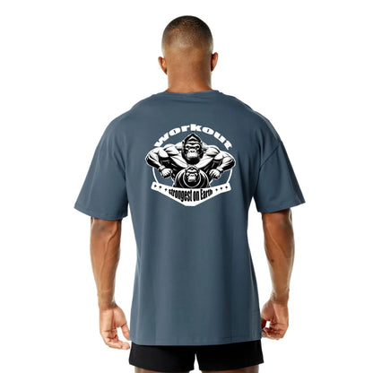 Gym Sport T Shirt Men Cotton Short Sleeve Top Man Workout Bodybuilding Tee