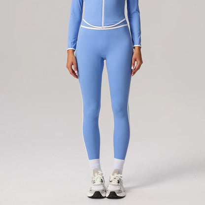 Women Fitness Casual Training Contrast Color Butt Liftting Outdoor Running Sport Yoga Leggings