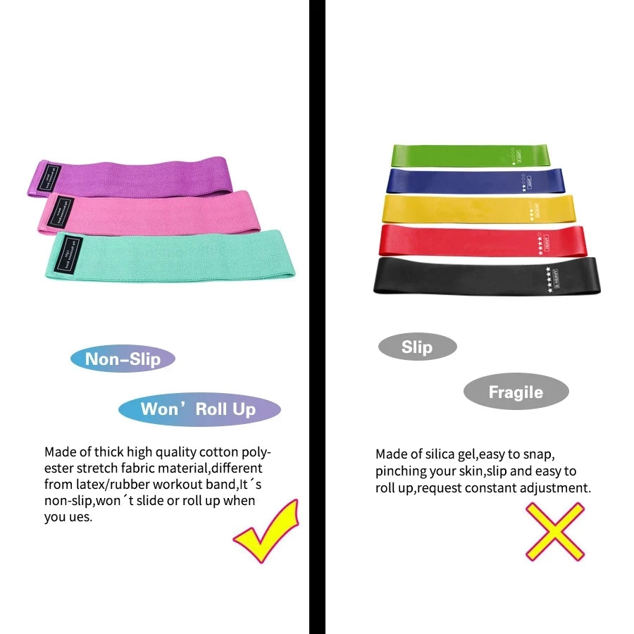 Squat glute workout Non-slip trainer thick band Fabric Resistance Elastic Booty Bands Stretch Fitness Strips Loops Yoga Equipmet - GabyFit Goods