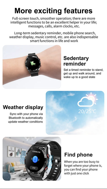 ECG+PPG Bluetooth Call Smart Watch Men Laser Health Blood Pressure Fitnes Sports Watches Man Sports Waterproof Smartwatch+Box - GabyFit Goods