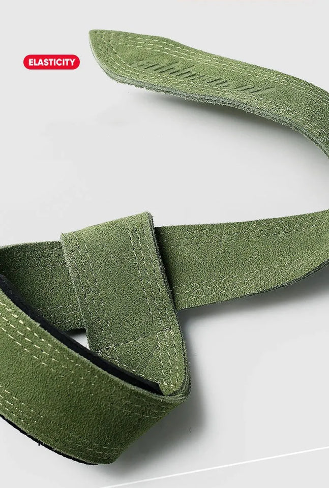 1Pair 4mm Cowhide Weight lifting Wrist Straps Fitness Bodybuilding Training Gym lifting straps NonSlip Gym Grip Deadlift Pull-up