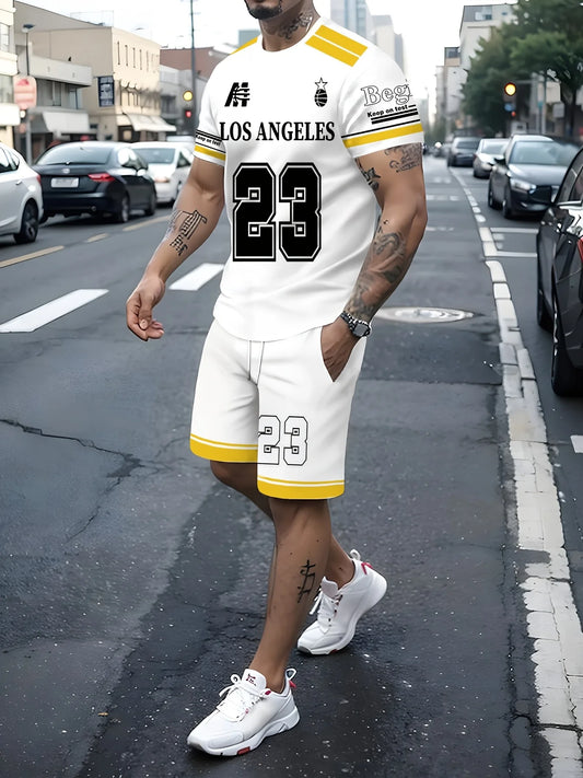 2025 summer new basketball shirt men's suit breathable casual fashion street men comfortable soft