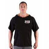 Men Bodybuilding Sport T-shirt Loose Running Shirt Short Sleeve Oversized Top Gym T Shirt Men Fitness Tshirt Cotton Sportswear
