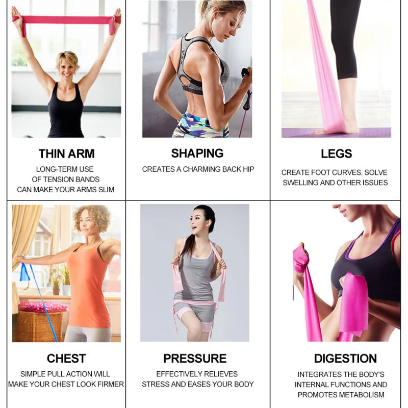 Yoga Pilates Elastic Resistance Band Fitness Training Band 150cm Fitness Elastic Rubber Gym Natural Rubber - GabyFit Goods