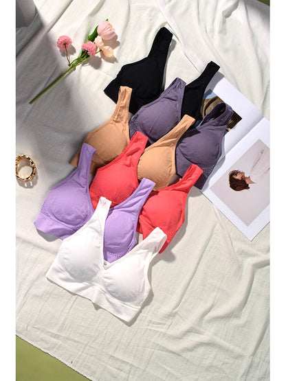 Women's Breathable Sports Vest Bra Sweat-absorbent Shockproof Pad Sports Top Track and Field Gym Running Fitness Sports Yoga - GabyFit Goods