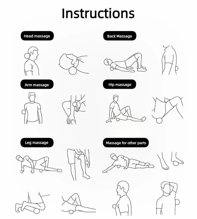 Yoga Peanut Balls Body Massage Fascia Ball Suit Foam Block High Density Muscle Relaxation Lacrosse Exercise Fitness Relieve Pain - GabyFit Goods