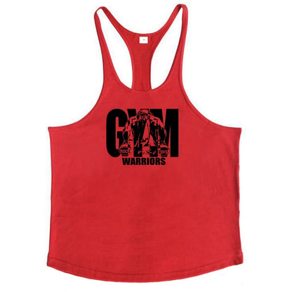 Gym Warriors Workout Tanktop Jogger Singlet Training Bodybuilding Tank Top Vest Shirt Sleeveless Fitness Cotton Shirt For Men