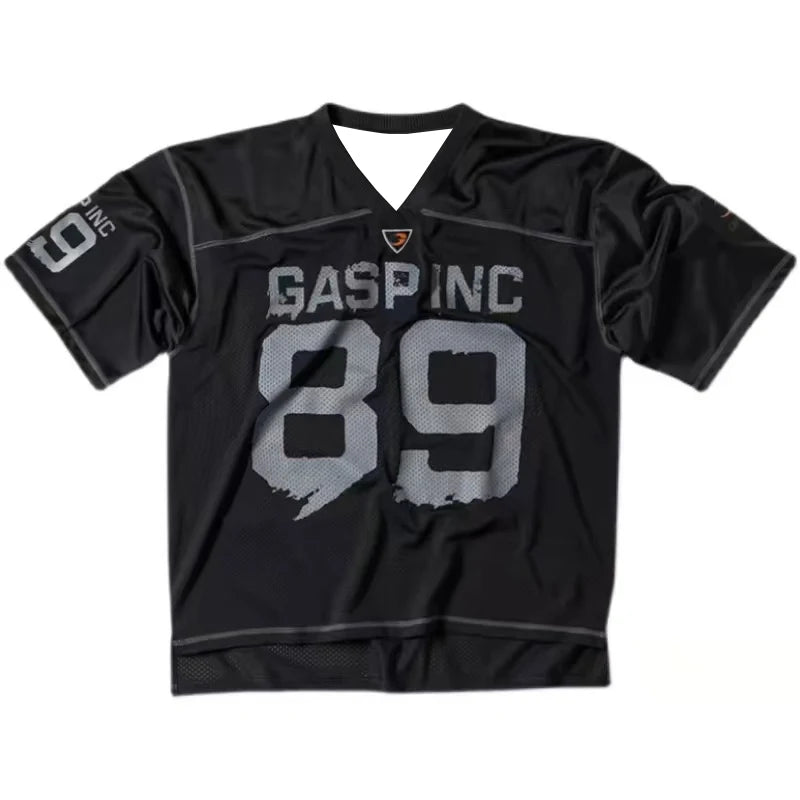 NEW 2025 GASP Muscle Fitness Short Sleeved Men Basketball Shirt American Loose Quick Drying Breathable Sports T-shirt Summer