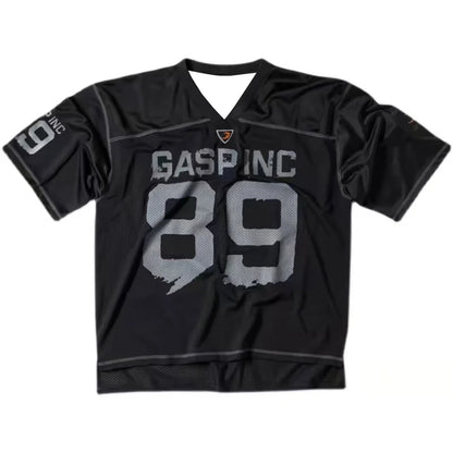 NEW 2025 GASP Muscle Fitness Short Sleeved Men Basketball Shirt American Loose Quick Drying Breathable Sports T-shirt Summer