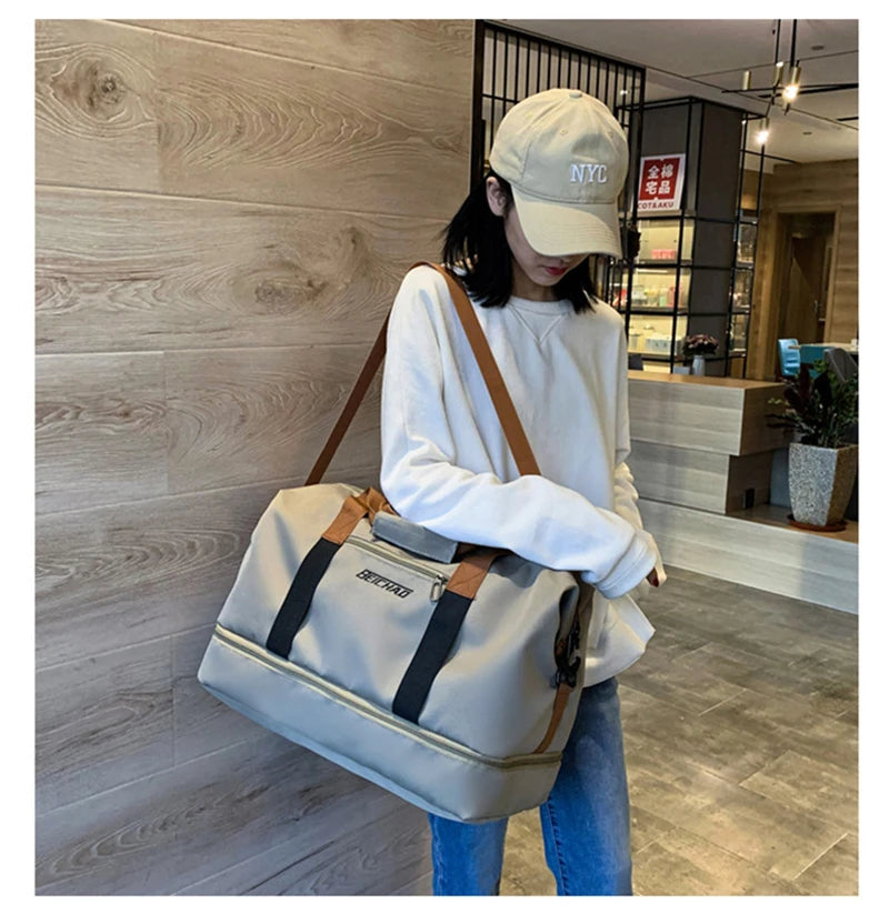 Gym Bag Travel Fitness Bag for Women Large Capacity Men's Sports Luggage bag Waterproof Female Messenger Bag Dry And Wet Handbag - GabyFit Goods