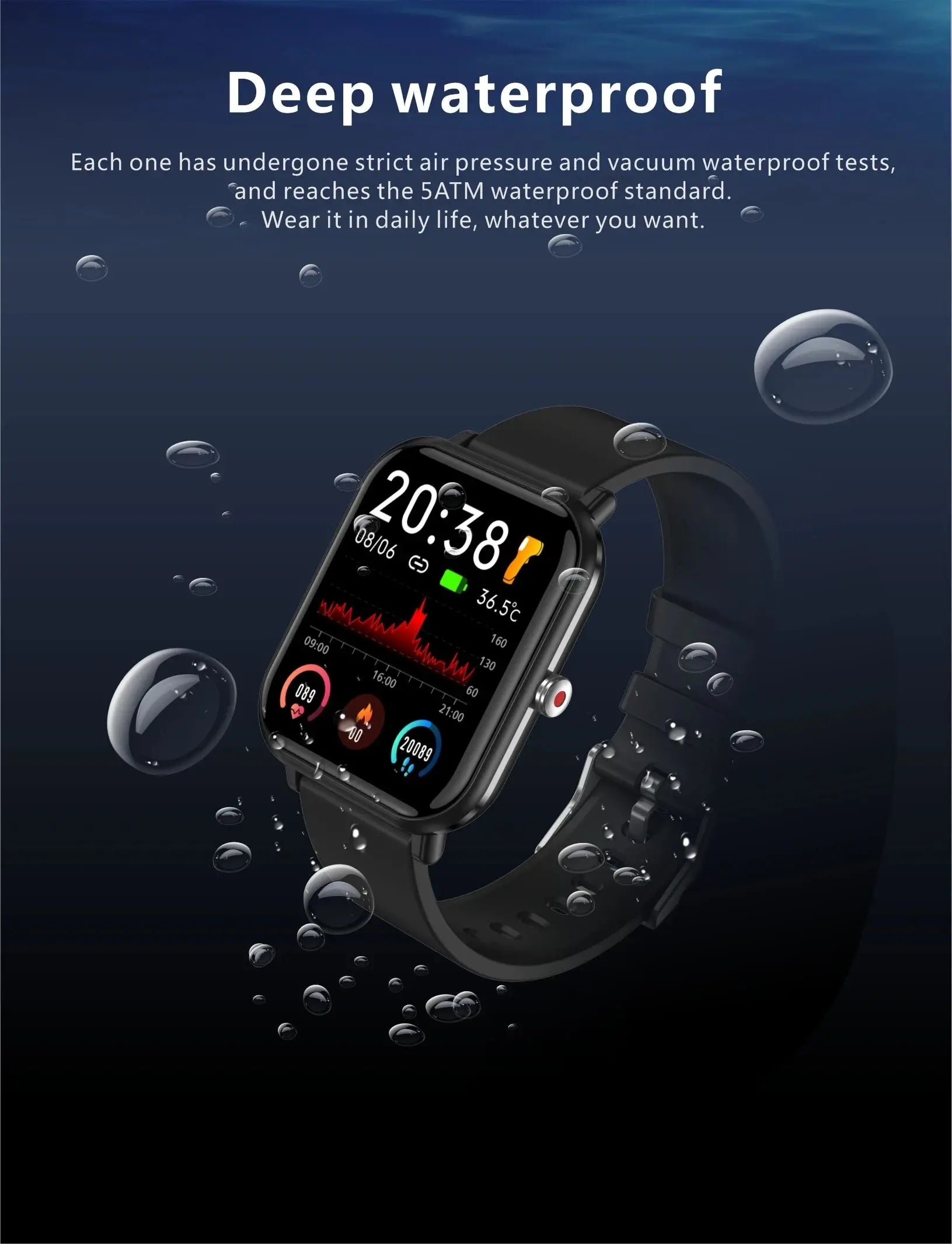 LIGE 2024 New Q9 Pro Smart Watch Body Temperature Monitor Music Control Sports Waterproof Smart Watch for Men Women Smartwatch - GabyFit Goods